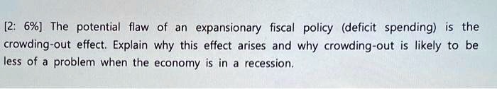 SOLVED: [2: 6%] The Potential Flaw Of An Expansionary Fiscal Policy ...