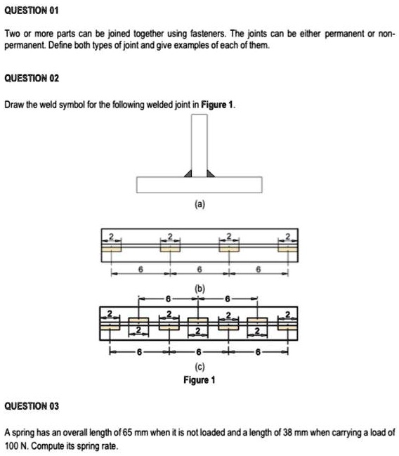 SOLVED QUESTION 01 Two or more parts can be joined together using