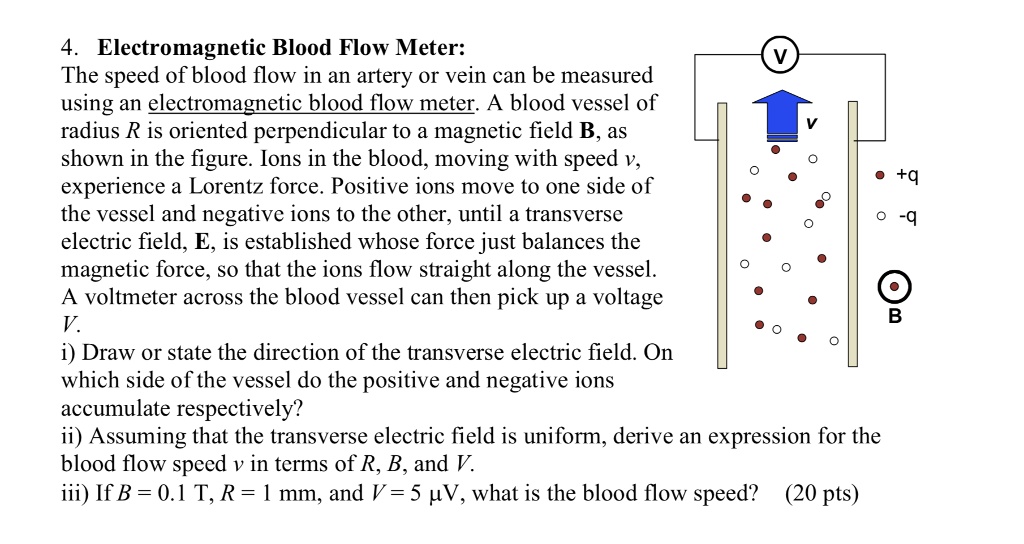 SOLVED Blood Flow Meter The speed of blood flow in an