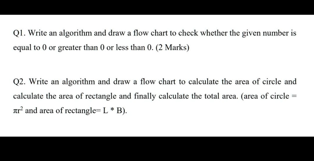 Solved Write An Algorithm And Draw A Flowchart To Check Whether The Given Number Is Equal To