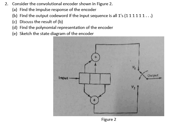 2. Consider the convolutional encoder shown in Figure 2. (a) Find the ...