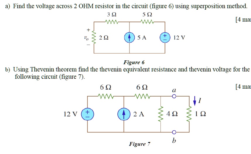 Solved A Find The Voltage Across The 2 Î© Resistor In The Circuit Figure 6 Using The 9771