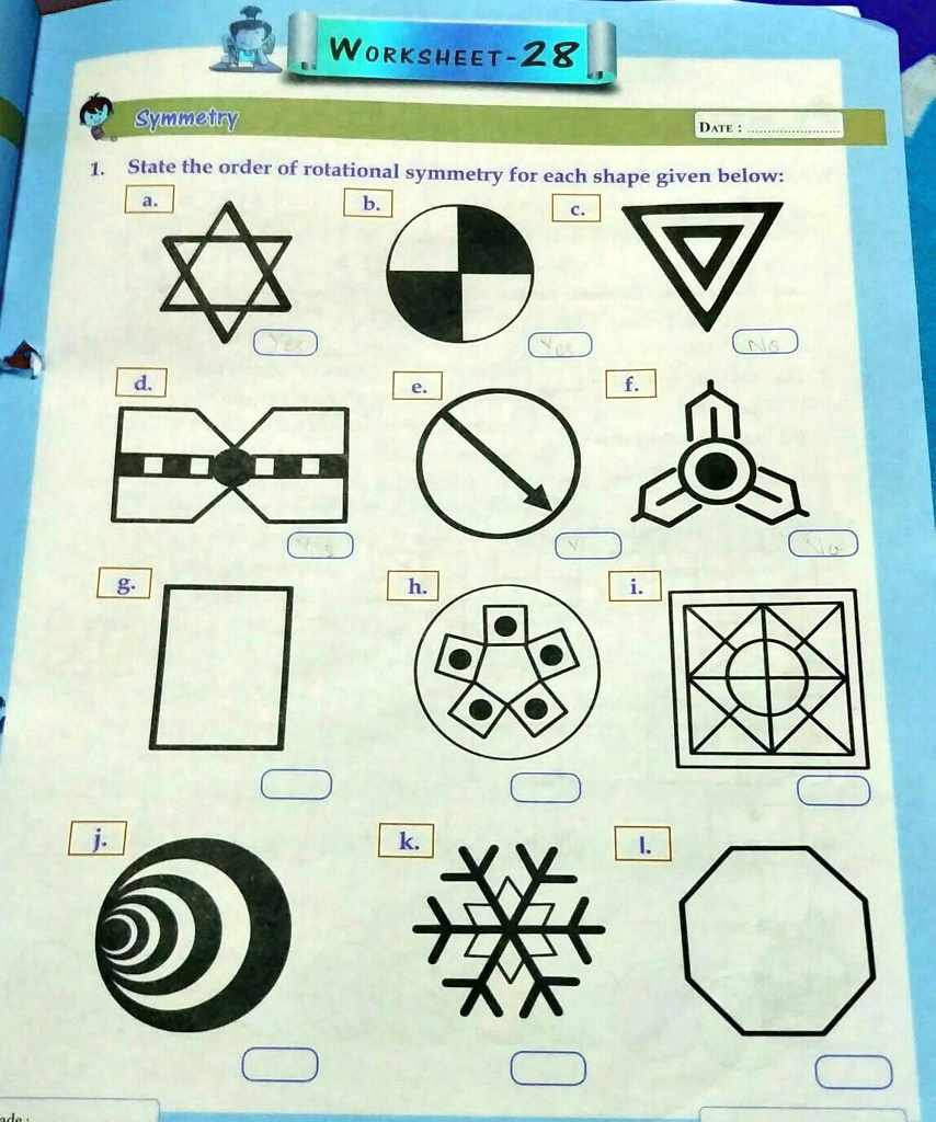 Rotational Symmetry Shapes Worksheet