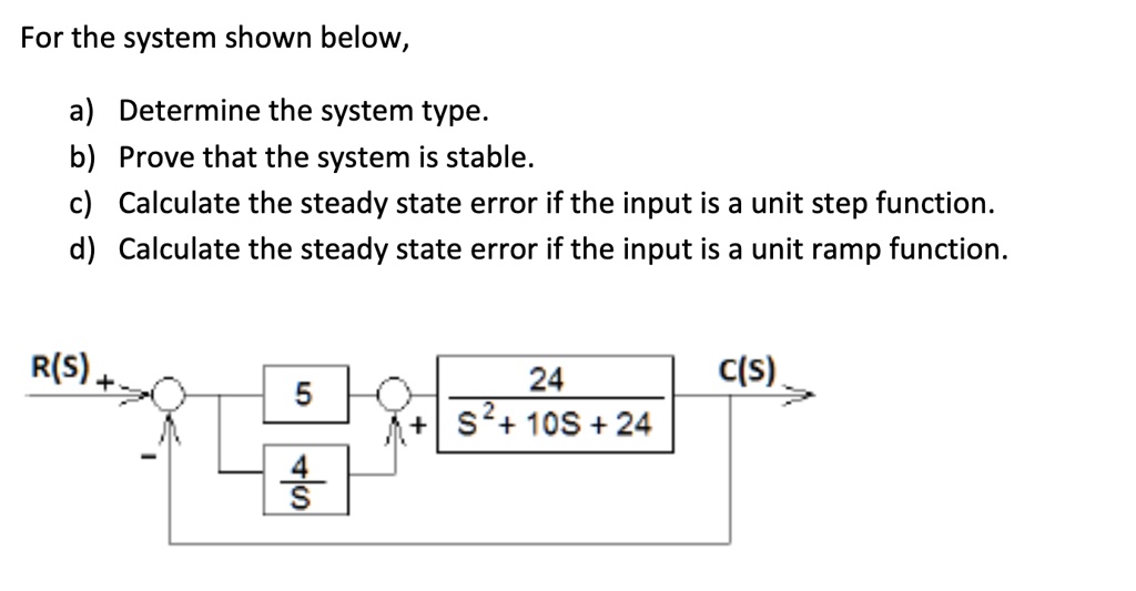 SOLVED: For The System Shown Below: A) Determine The System Type. B ...