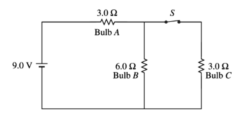 SOLVED: Light bulbs of fixed resistance are connected in a circuit as ...