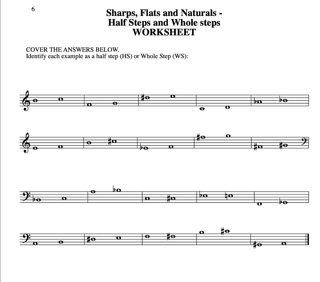 SOLVED: 6 Sharps, Flats And Naturals - Half Steps And Whole Steps ...