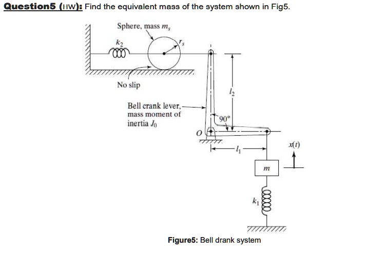 SOLVED: Question 5 (Hw) Find the equivalent mass of the system shown in ...