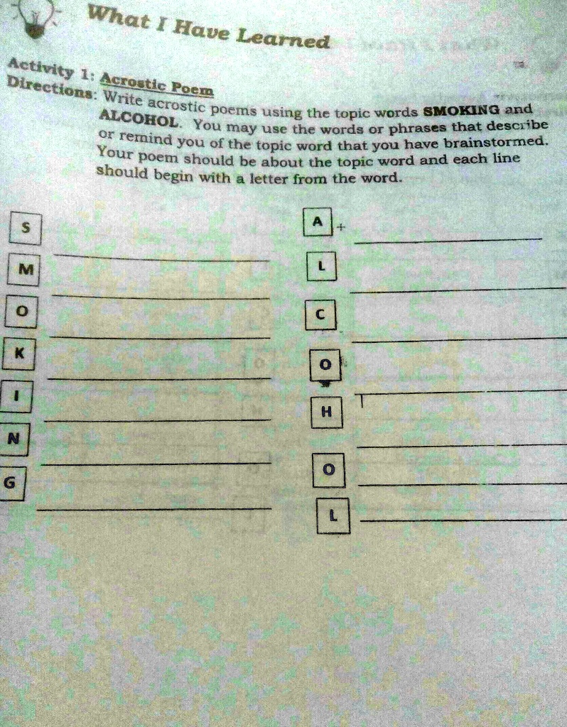 Paki answer poh guys plszs what t have learned activity 1