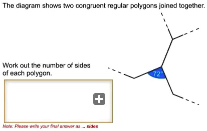 SOLVED: The diagram shows two congruent regular polygons joined ...