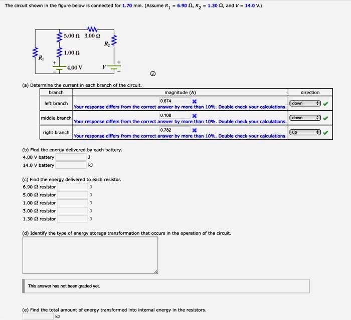 SOLVED: The circuit shown in the figure below is connected for 1.70 min ...