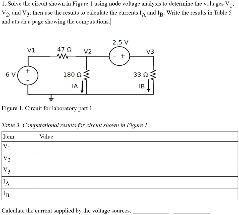 Solved Solve Using Kcl And Kvl 1 Solve The Circuit Shown In Figure 1