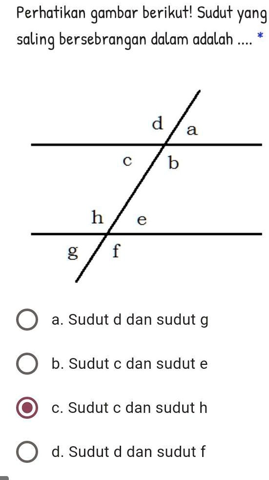 SOLVED: helppp mau dikumpul niii Perhatikan gambar berikut! Sudut yang ...