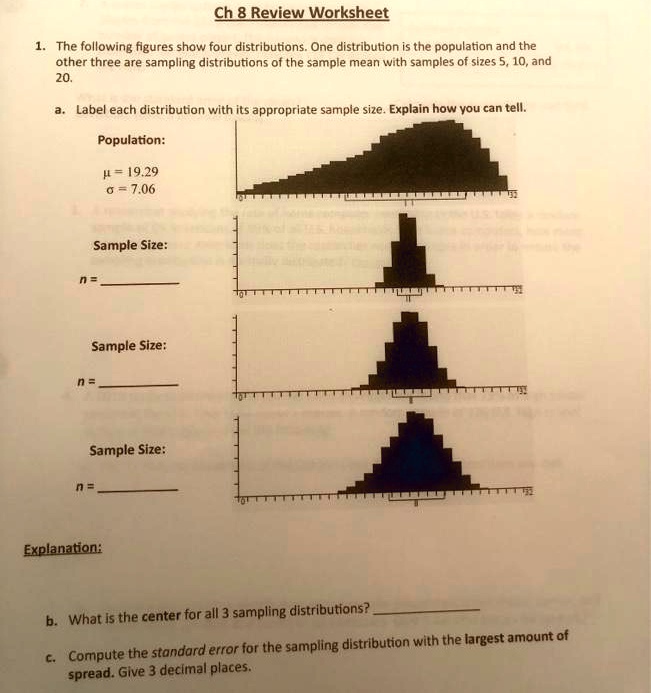 worksheet 1 on sampling distributions