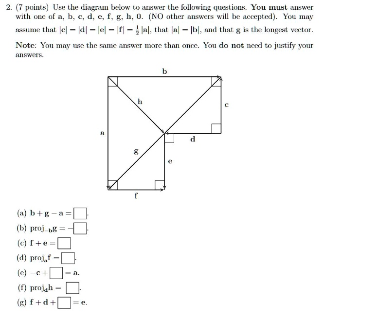 Solved 7. Use the diagram below to determine the following