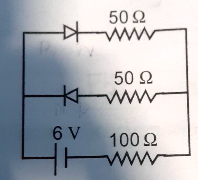 The Circuit Shown In The Figure Contains Two Diodes Each With A Forward Resistance Of 50 Ohms 9643