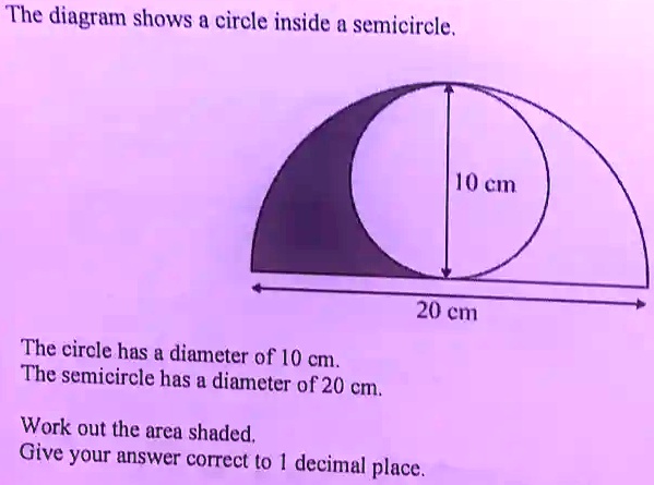 how to work out the diameter of a semicircle