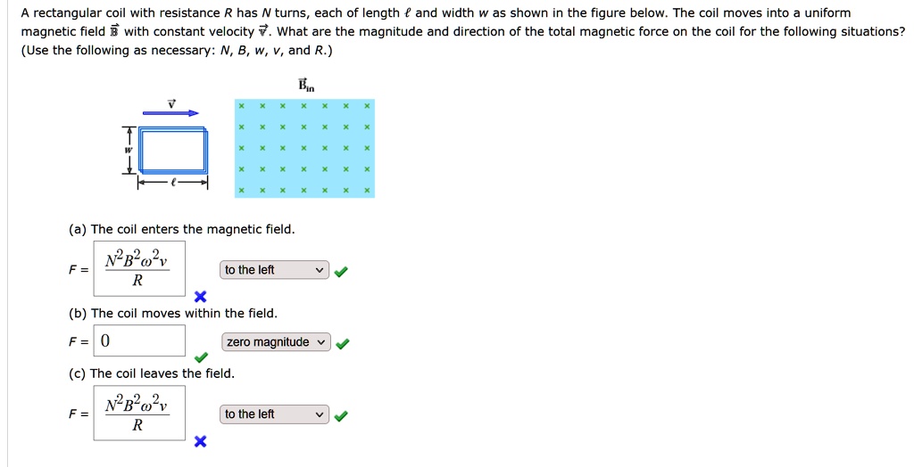 SOLVED A rectangular coil with resistance R has N turns, each of
