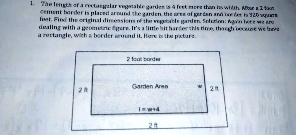 solved-the-length-of-a-rectangular-vegetable-garden-is-4-feet-more