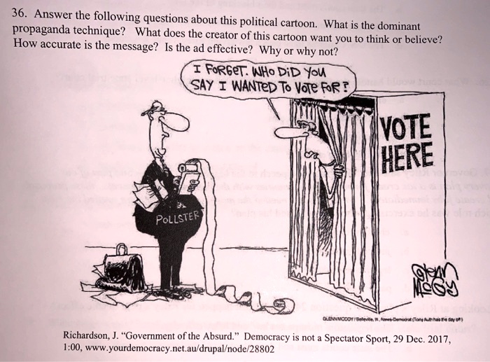 SOLVED: 36. Answer the following questions about this political cartoon ...