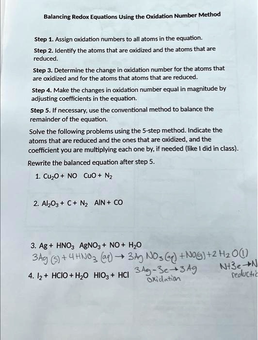Balancing Redox Equations Using the Oxidation Number...