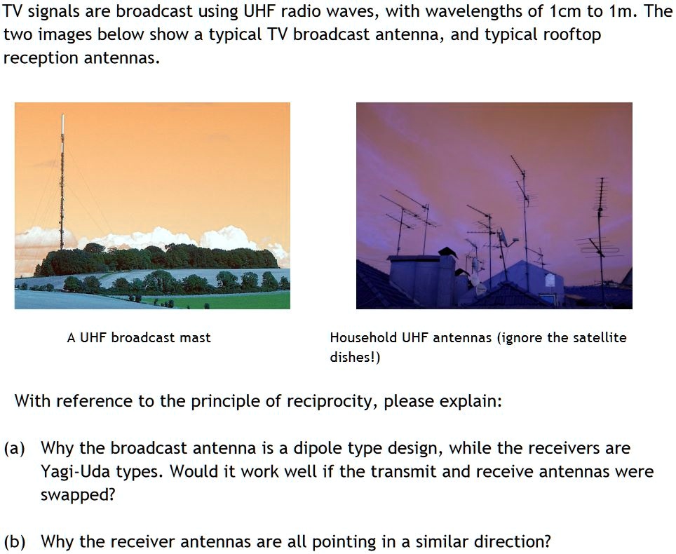 SOLVED TV signals are broadcast using UHF radio waves, with