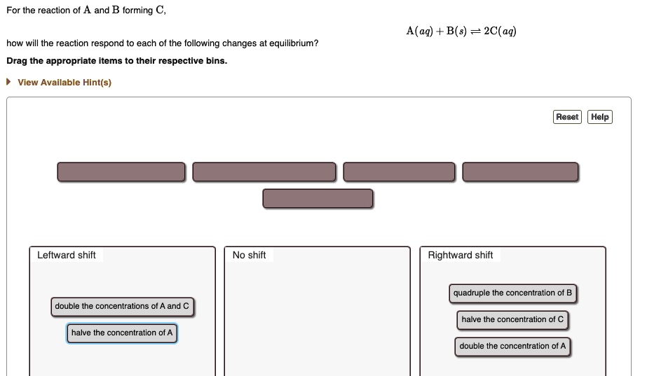 SOLVED: For The Reaction Of A And B Forming C, A(aq) + B(s) â†’ 2C(g ...