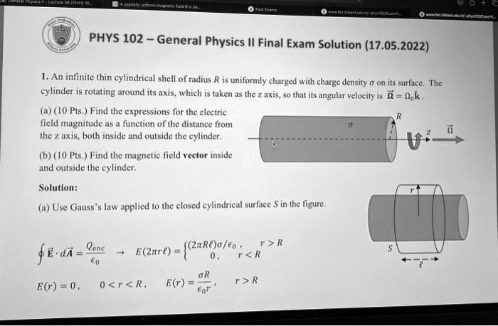 SOLVED: PHYS102-General Physics II Final Exam Solution(17.05.2022) 1 ...