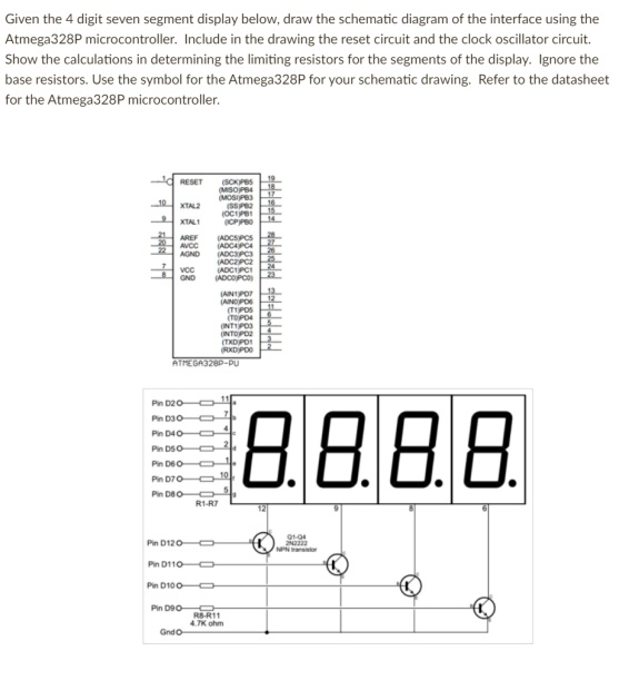 SOLVED: Given the digit seven-segment display below, draw the schematic ...