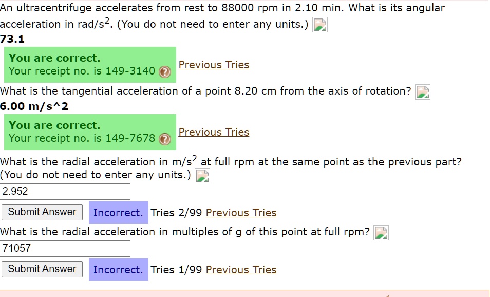 SOLVED An ultracentrifuge accelerates from rest to 88000 rpm in 2.10