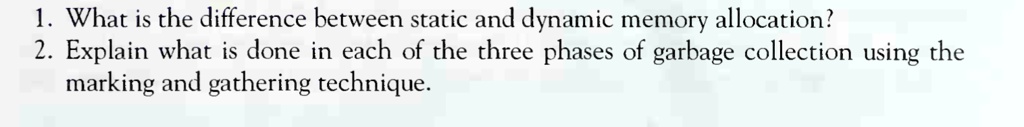 SOLVED: Concerns C programming 1. What is the difference between static ...