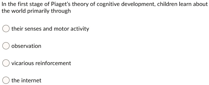 SOLVED In the first stage of Piaget s theory of cognitive