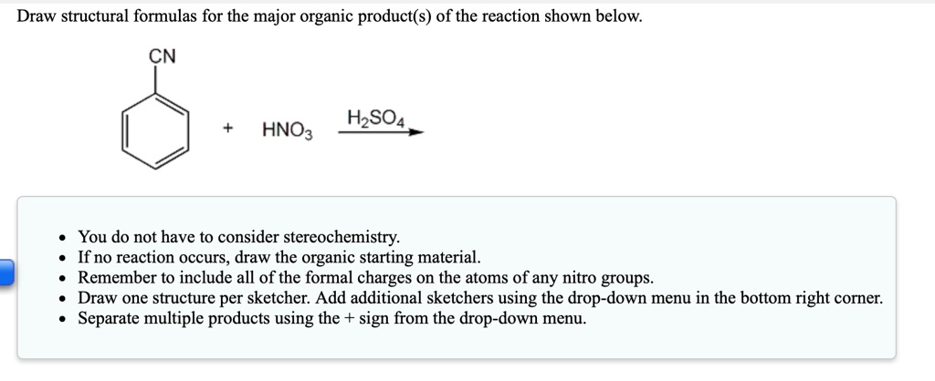 SOLVED: Draw structural formulas for the major organic product(s) of ...