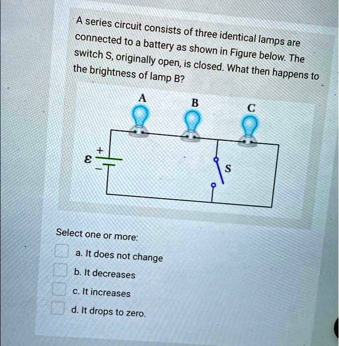 SOLVED: A series circuit consists of three identical lamps are
