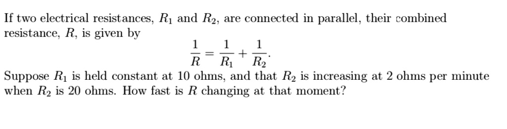 Combined R1 R2 Formula if two electrical resistances r1 and r2 are connected in parallel their ...