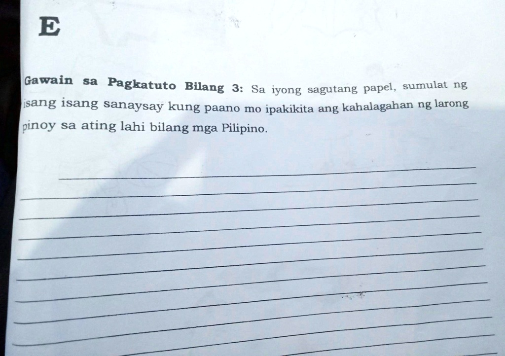 SOLVED: Gawain Sa Pagkatuto Bilang 3: Sa Iyong Sagutang Papel, Sumulat ...