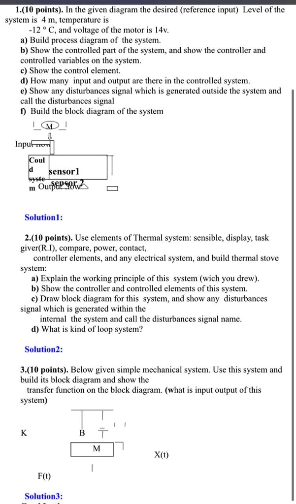 1.(10 points). In the given diagram the desired (reference input) Level ...