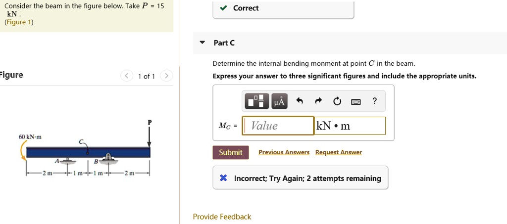 Consider the beam in the figure below. Take P = 15 kN. (Figure 1 ...