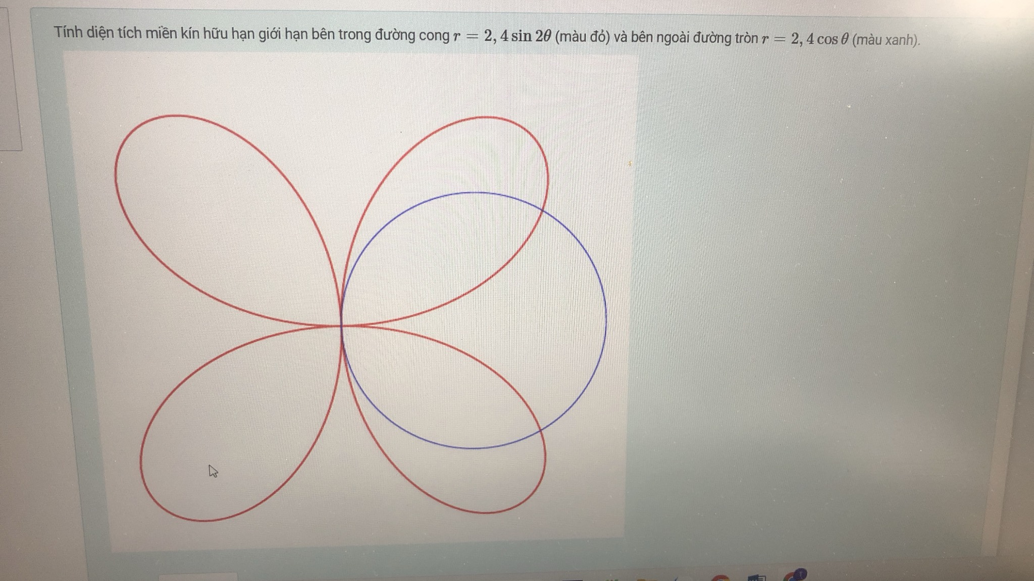 Tinh dien tich mien kin huu han gioi han ben trong uong cong r24 sin 2