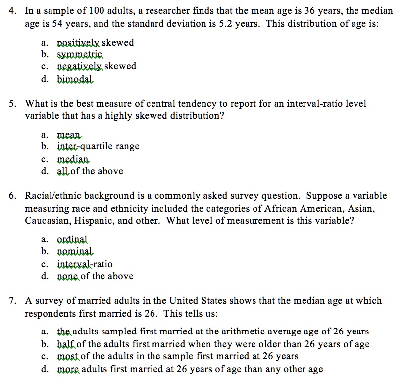 SOLVED:In sample of 100 adults; researcher finds that the mean age is ...