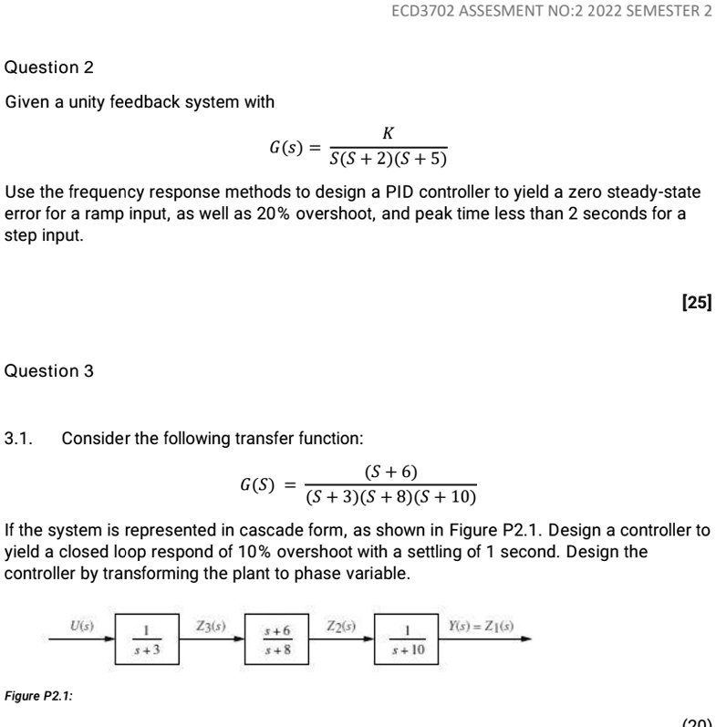 SOLVED: Texts: ECD3702 ASSESSMENT NO:2 2022 SEMESTER 2 Question 2 Given ...
