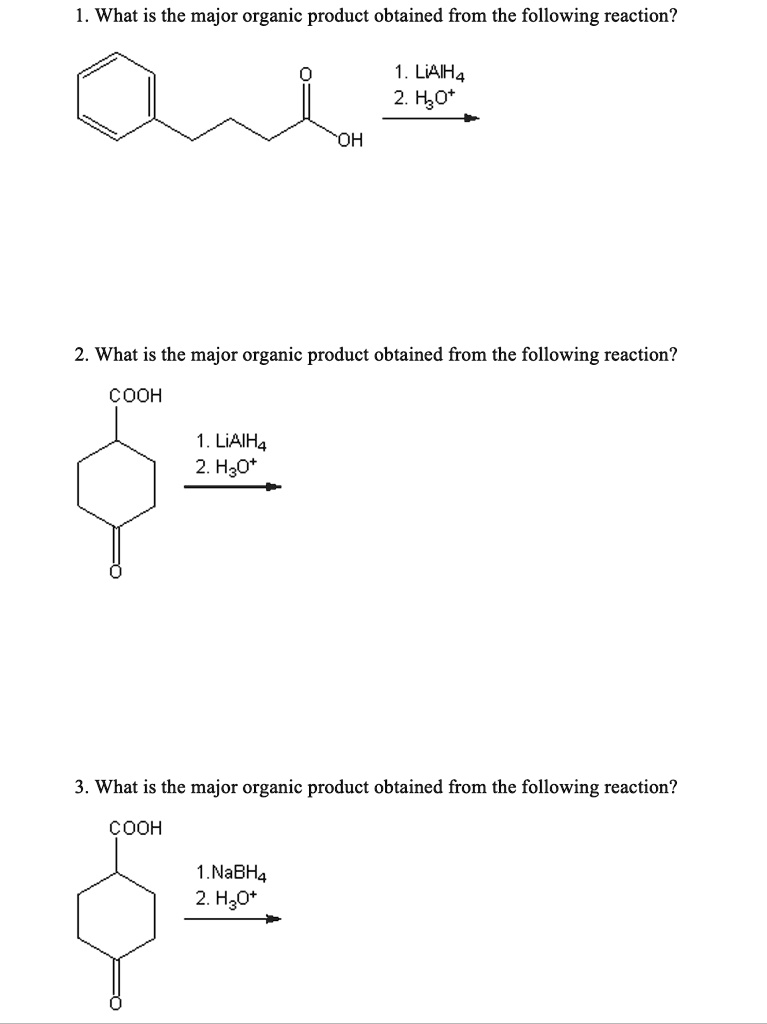 SOLVED: What is the major organic product obtained from the following ...