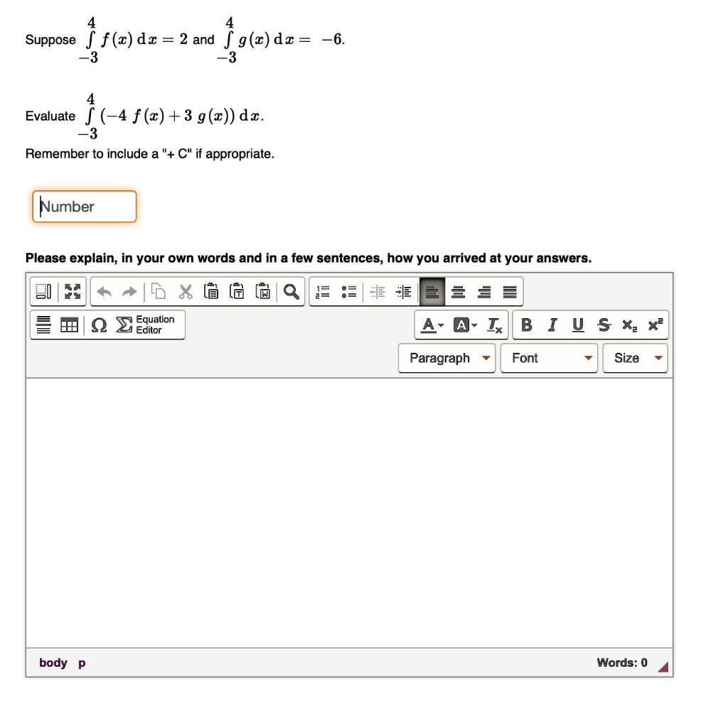 Solved Suppose F C D 2 And J 9 2 D 6 3 3 Evaluate F 4f 2 3 9 2 Dz 3 Remember To Include A C If Appropriate Number Please Explain In Your Own