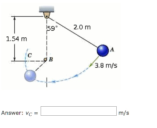 SOLVED: The ball is released from position A with a velocity of 3.8 m/s ...