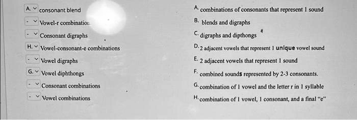 SOLVED: Consonant blend Combinations of consonants that represent sound ...