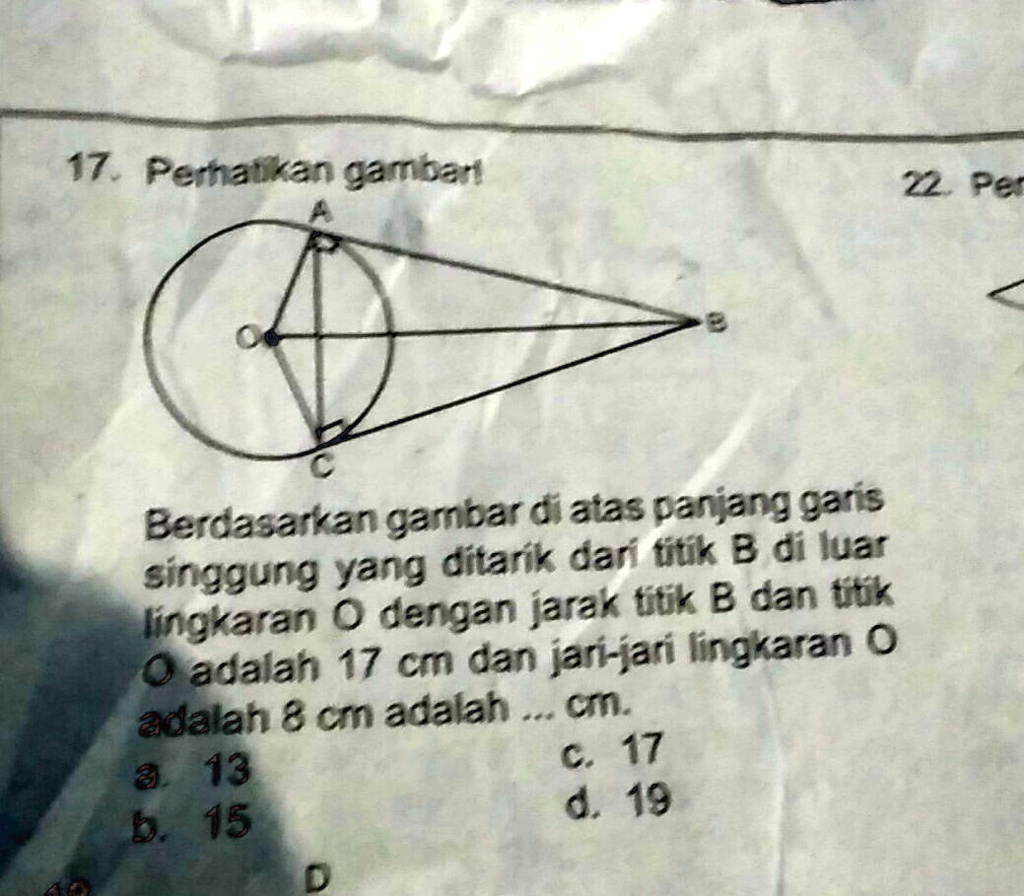 SOLVED: berdasarkan gambar di atas panjang garis singgung yang ditarik ...