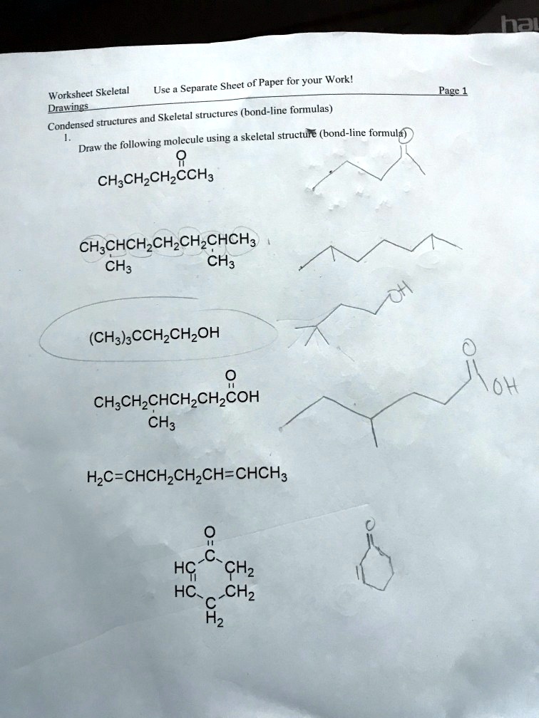 SOLVED: Sheet Of Paper For Our Work! Worksheet: Skeletal Use Separate ...