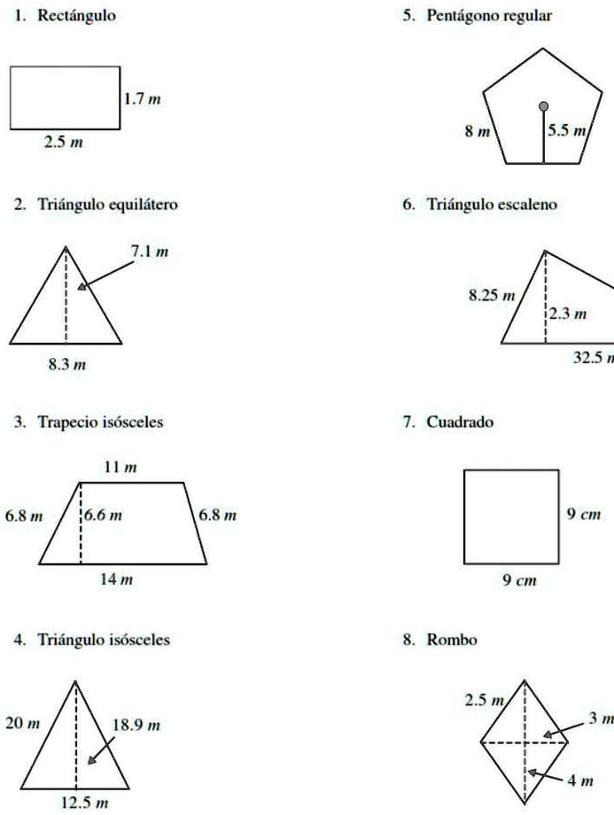 SOLVED: calcula el perimetro y la superficie: incluye el procedimiento ...