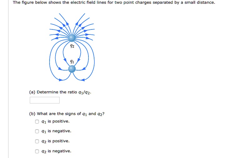the figure below shows the electric field lines for two point charges ...