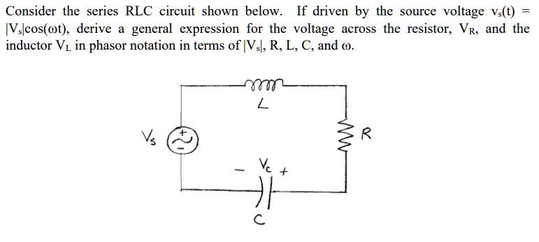 SOLVED: Consider the series RLC circuit shown below. If driven by the ...