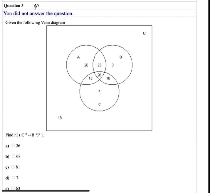 SOLVED: Question 3 You Did Not Answer The Question Given The Following ...